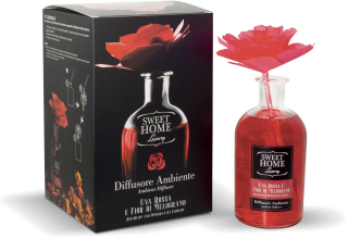 Sweet Home Collection – difuzér s vonící dřevěnou květinou Červené hrozny a květy granátového jablka 250 ml