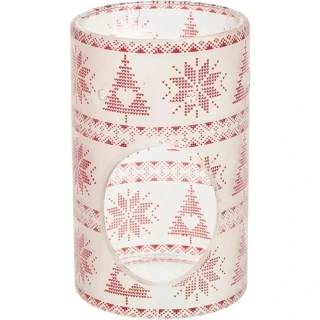 Yankee Candle aromalampa na čajovou svíčku Red Nordic Frosted Glass